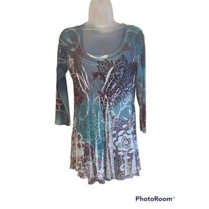 New DressBarn Ladies Layered Lace Top Size Large